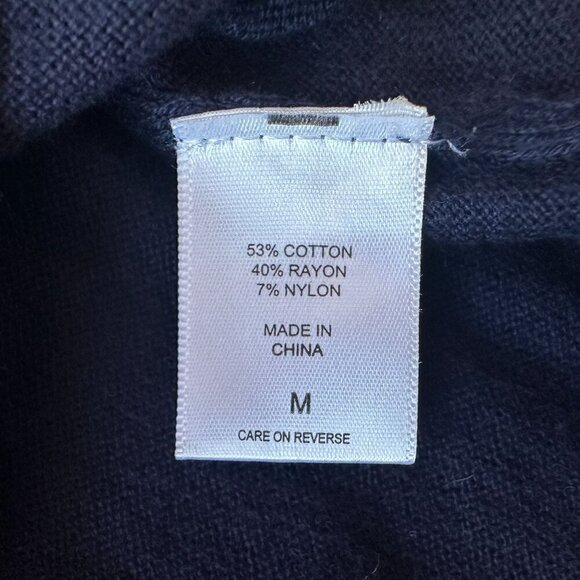 NWT New York & Company 7th Avenue Navy Blue Knit Button Cardigan Medium - Picture 8 of 9